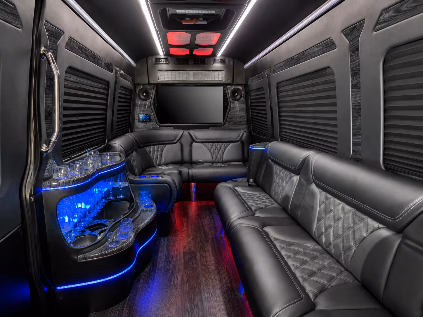 loveland 50 passenger party bus inside